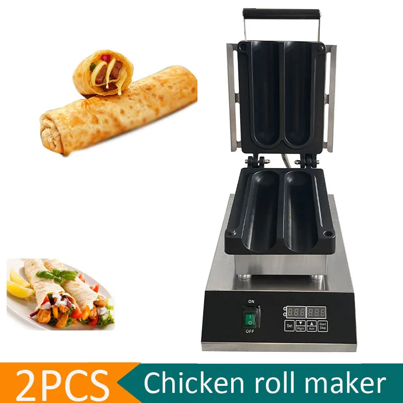 Stainless Steel Mexican Chicken Burrito Fresh Meat Chicken Rolls Waffle Maker Digital Chicken Loaf Machine Small Mexican Twister