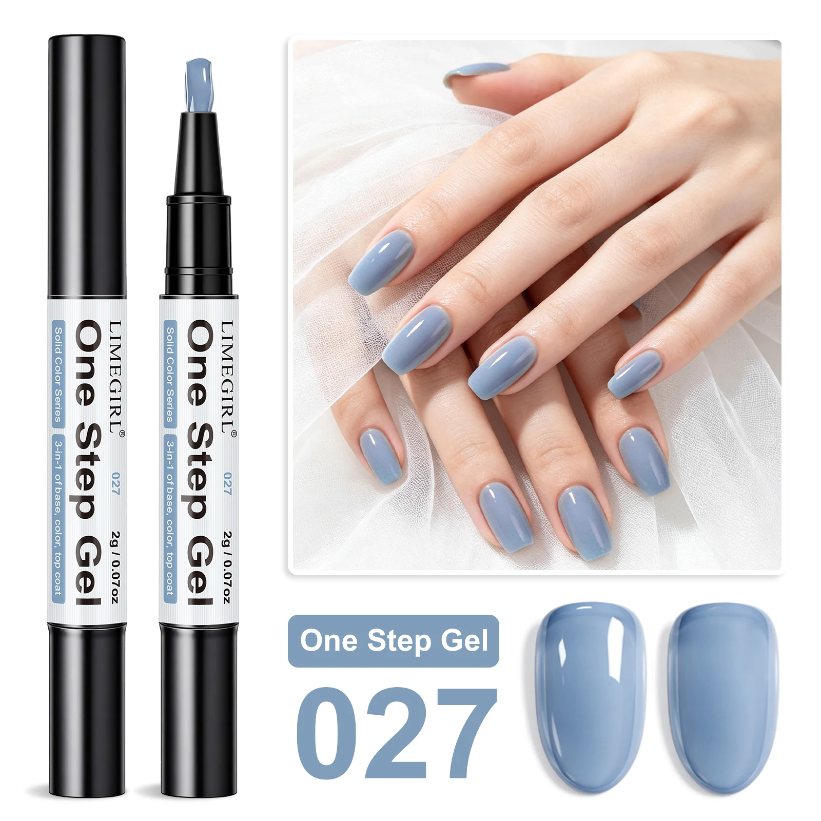 LIMEGIRL 48 Farben Gel-Nagellackstift, 3-in-1-Gel-Nagellack, schnell trocknender, langlebiger Graffiti-Malpinsel für Reisen im Freien