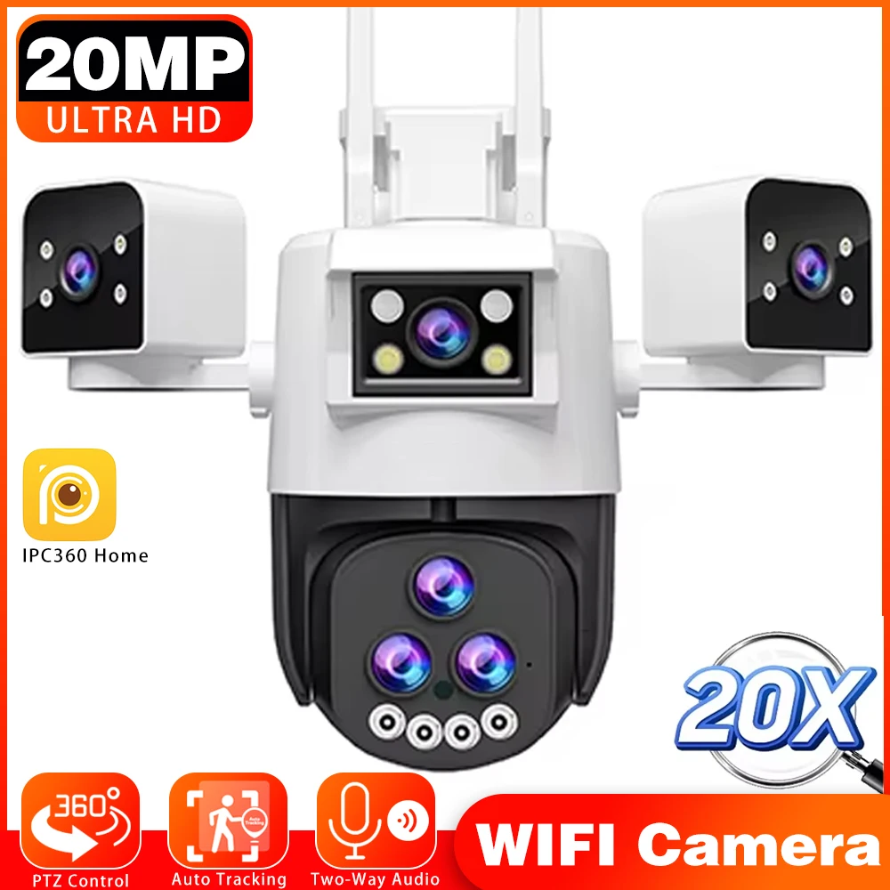 20x ptz zoom wifi câmera 20mp câmera ao ar livre à prova dwaterproof água cor nightvision intercomunicador bidirecional ipc360 câmera ip em casa rastreamento móvel