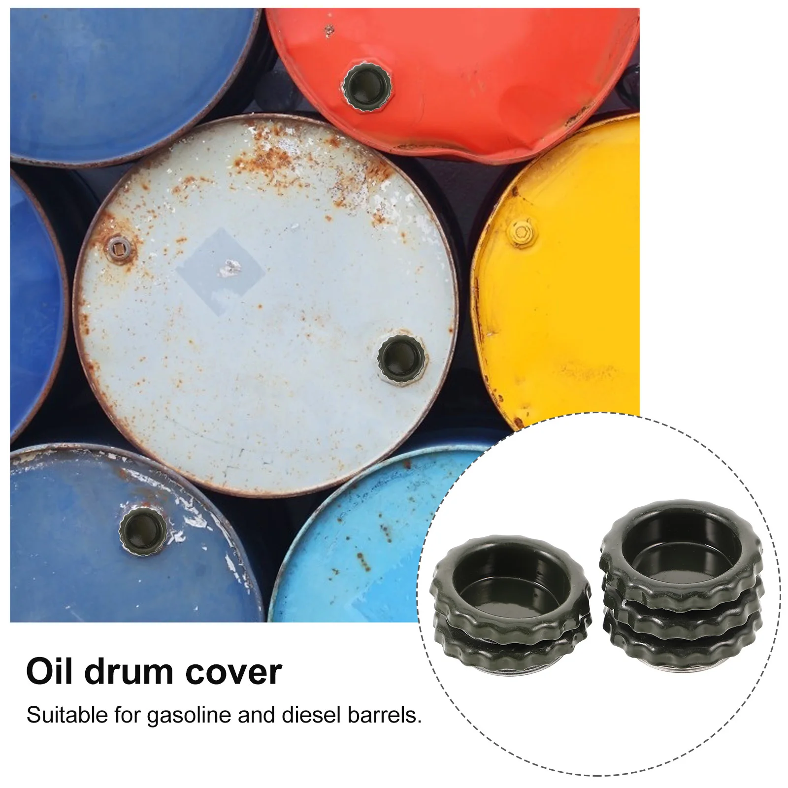 

5Pcs Metal Gallon Drum Lid Steel Oil Drum Cap Bung Plug Sealing Cover for Chemical and Fuel Barrels Cover Bung Caps