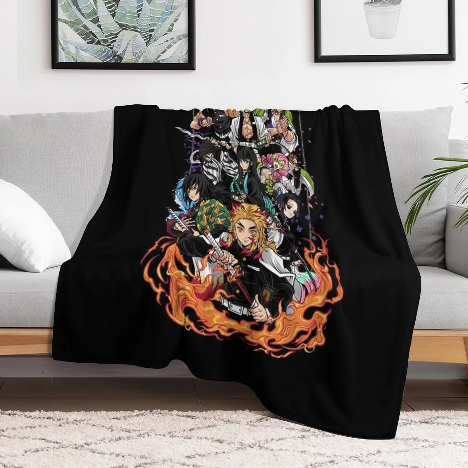 Hashira Demon Slayer T-Shirts Gift For Fans, For Men and Women Throw Blanket Soft Big Designers anime Blankets