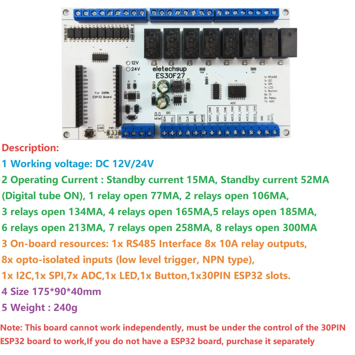 rs485-i2c-spi-master-slave-modulo-controller-multifunzione-esp32-scheda-piastra-base-per-arduino-wifi-plc-mqtt-esphome