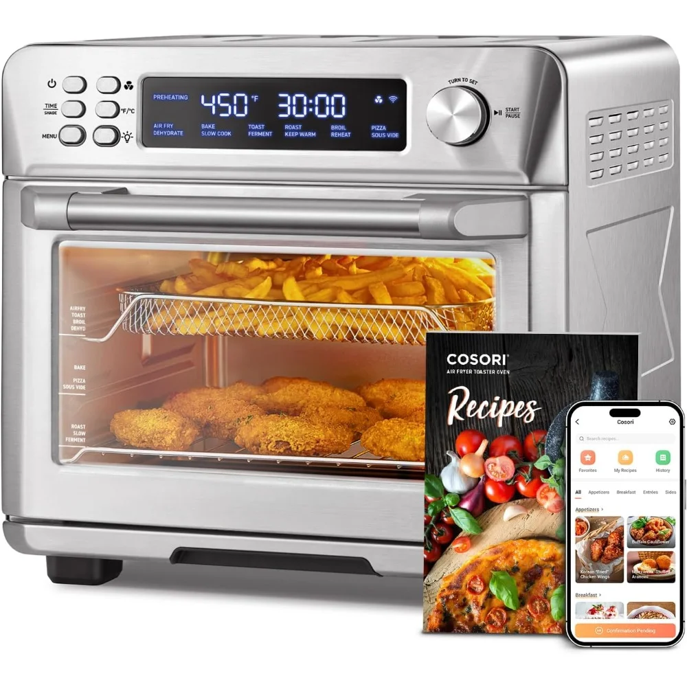 

Air Fryers, 12-in-1 Air Fryer Toaster Oven Combo, 26QT Convection Oven Countertop, 94 Recipes & 3 Accessories, Air Fryerss