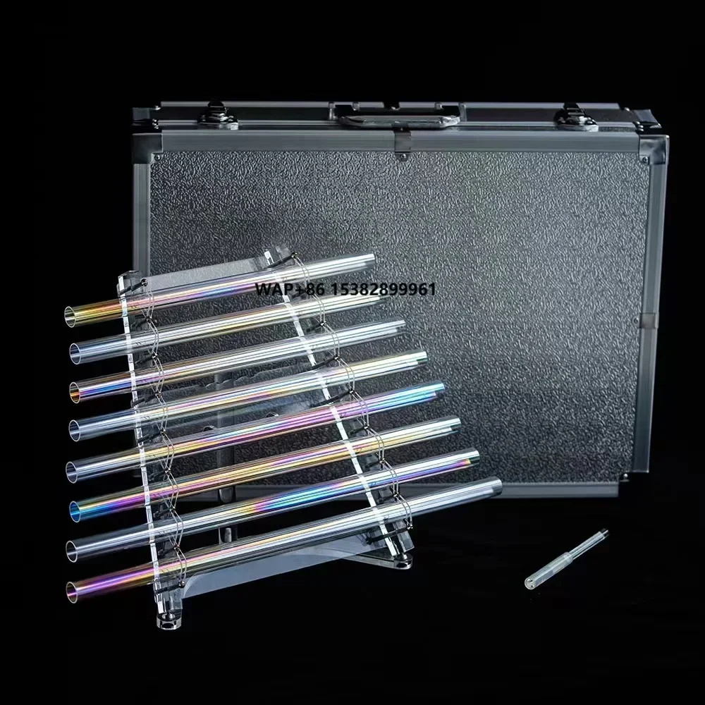 Quartz Titanium Type Seven Color Crystal Singing Harp With Stand Chakra Notes 432hz Crystal Harp Musical Instrument Quartz Harp