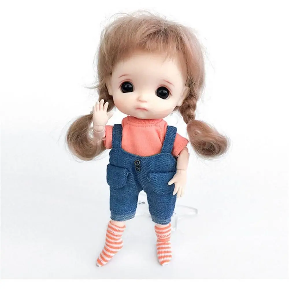 Katoenen Ob11 Pop Sokken Korte Effen Kleur 1/12 Bjd Pop Sokken Snoep Kleur Verschillende Pop Kort Gestreepte Sokken 1/12 Bjd Pop