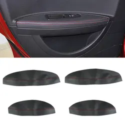 For Citroen C4 (2006-2016) / C4 coupe 4pcs Microfiber Leather Interior Door Armrest Panel Cover Protective Trim