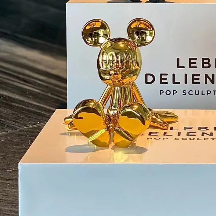 Figura de Mickey Mouse de Disney, Juguete Decorativo de Dibujos Animados, Linda Figura de Acción de Mickey Anime, Escultura de Resina, Decoración Creativa para Tienda o Habitación, Regalo