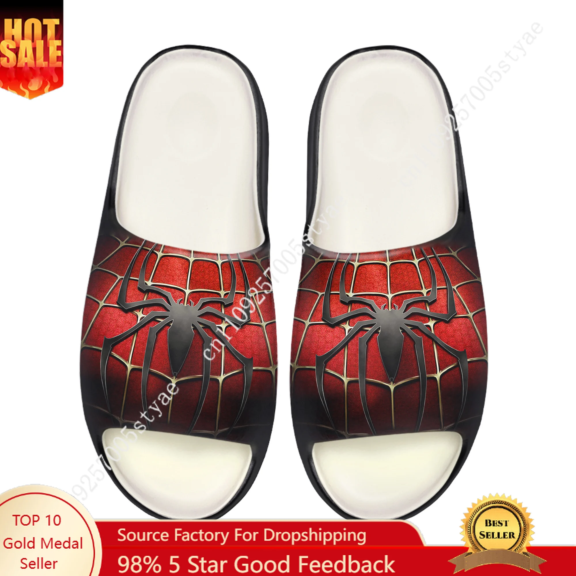 

Шлепанцы Marvel Spider-Man Peter Parker с мягкой подошвой для мужчин, женщин и подростков, домашние тапочки, сандалии для ванной, индивидуальные водные туфли