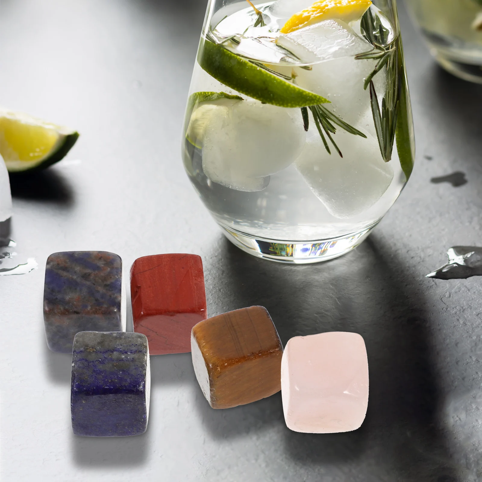 

11pcs Crystal Ice Cubes Natural Gems Quick Reusable Drink Cooling Tools For Home Party Beach