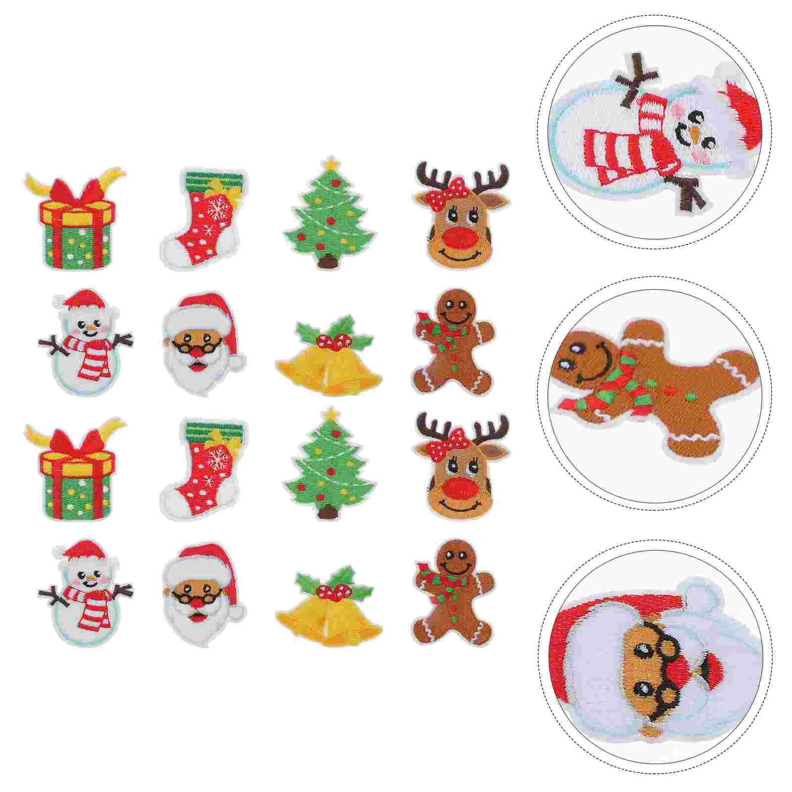 

Snowmen Embroidered Patch Christmas Stickers Garment Decorative Patches Clothing Bag Ornaments Dress Sew on