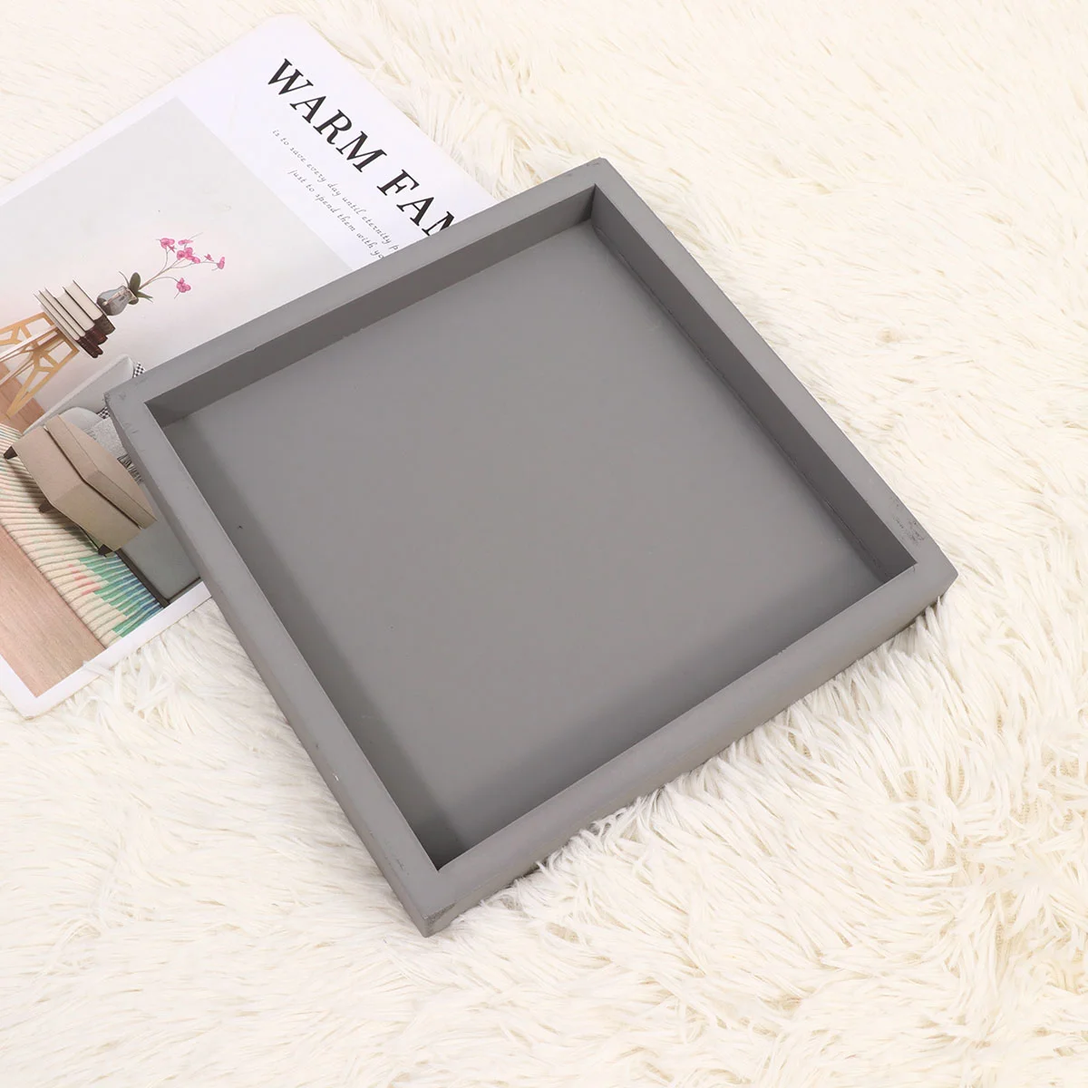 

Planter House Plants Square Imitation Cement Tray Garden Plate Potted Drip Flowerpot Grey Baby