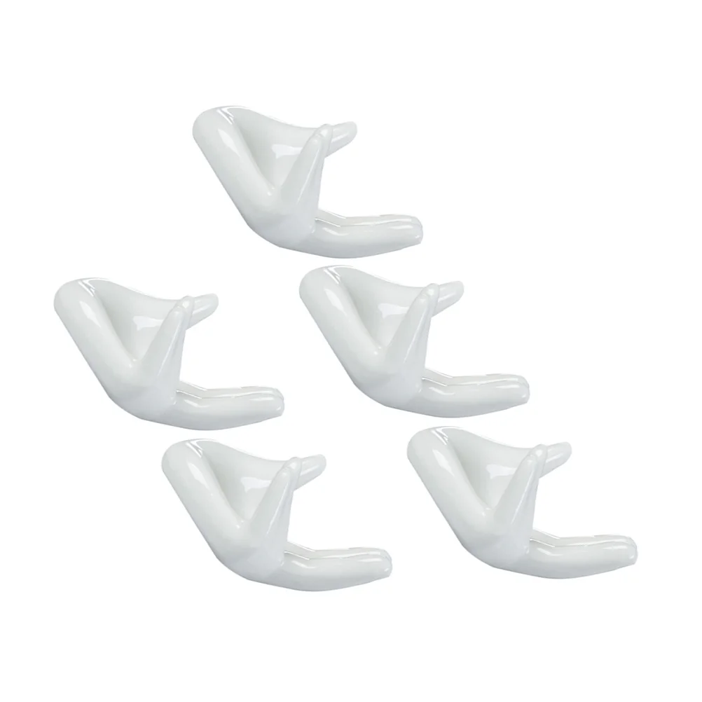 

5Pcs Guanyin Hand Ceramic Tea Filter Bases Perfect for Tea Strainer Holders Table Decoration Home Shop Gift for Music Collectors