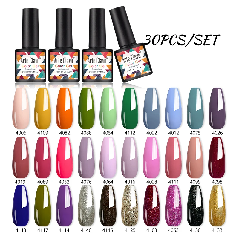 Arte Clavo 8ml Nail Art 30pcs/Set Gel Nail Polish Vernis Lakiery Hybrydowe For Manicure Gel Polish Kit UV Gel Varnishes Soak Off