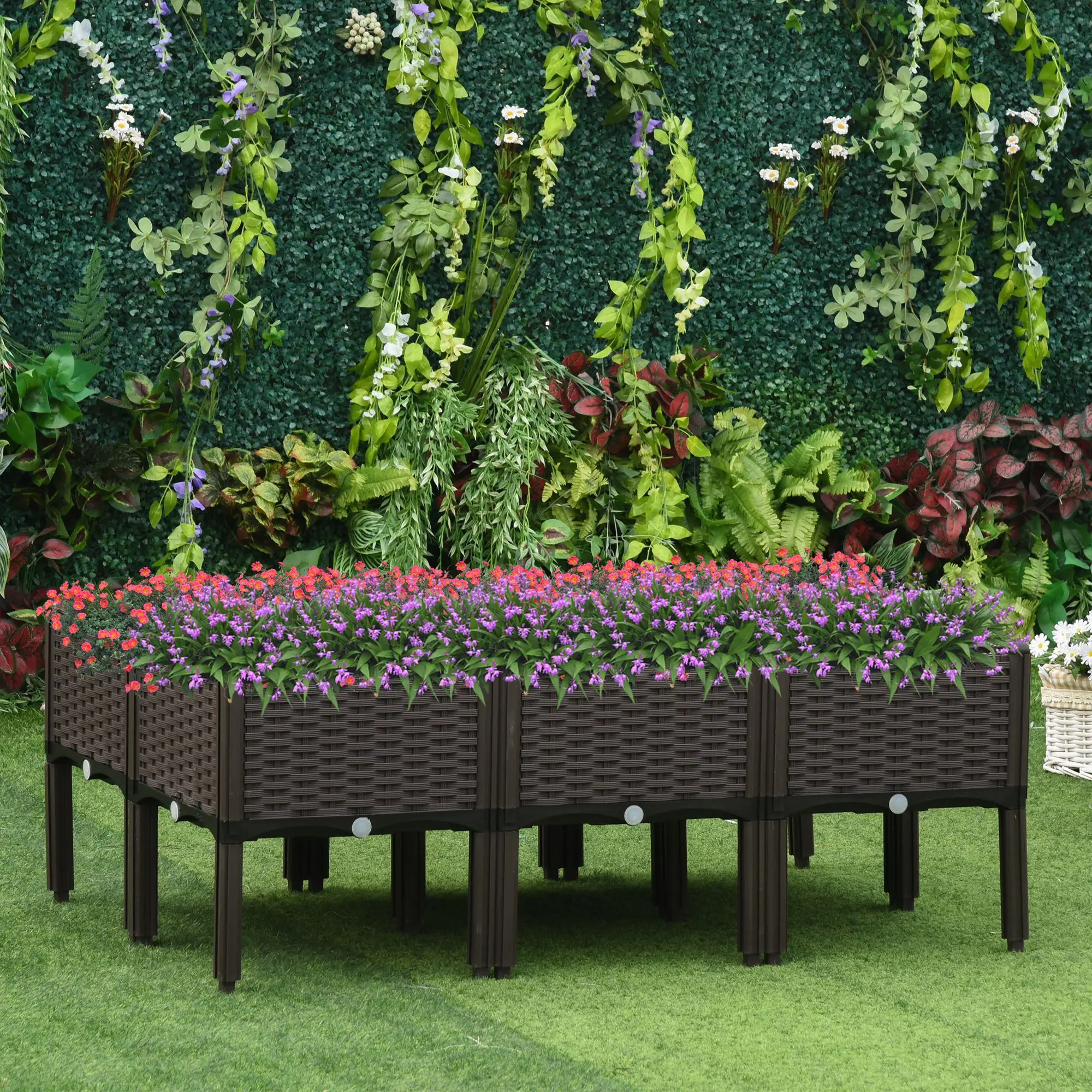 6-Piece Lightweight Raised Flower Bed Lit Free Combination DIY Grow Box