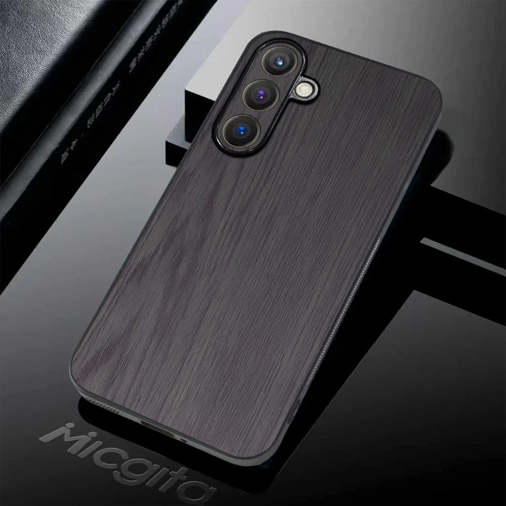 Wood Grain Case For Samsung Galaxy M34 Unique Natural luxury Leather Cover For Samsung M34 Case