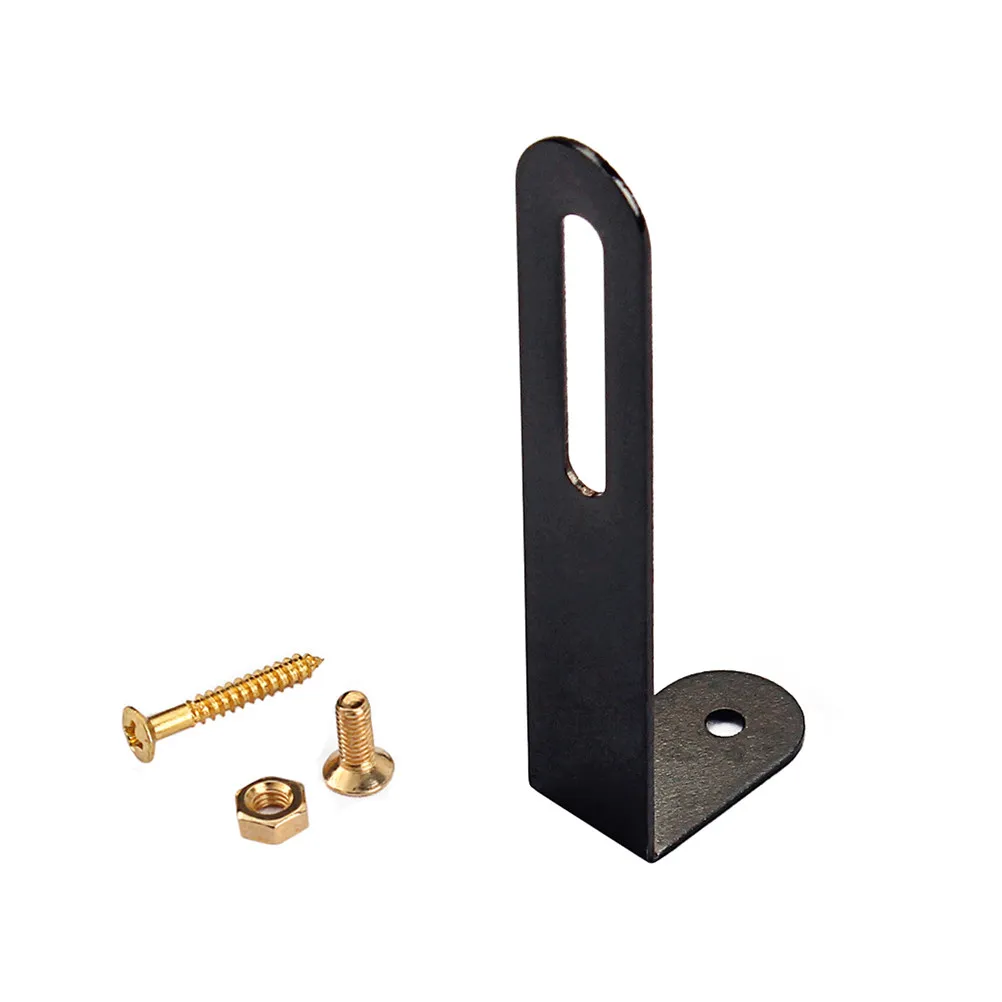 

Heavy Duty Metal Round Corner Bracket Compatible with Lp Style Electric Guitar Black Finish Guitar Parts with Screws Long
