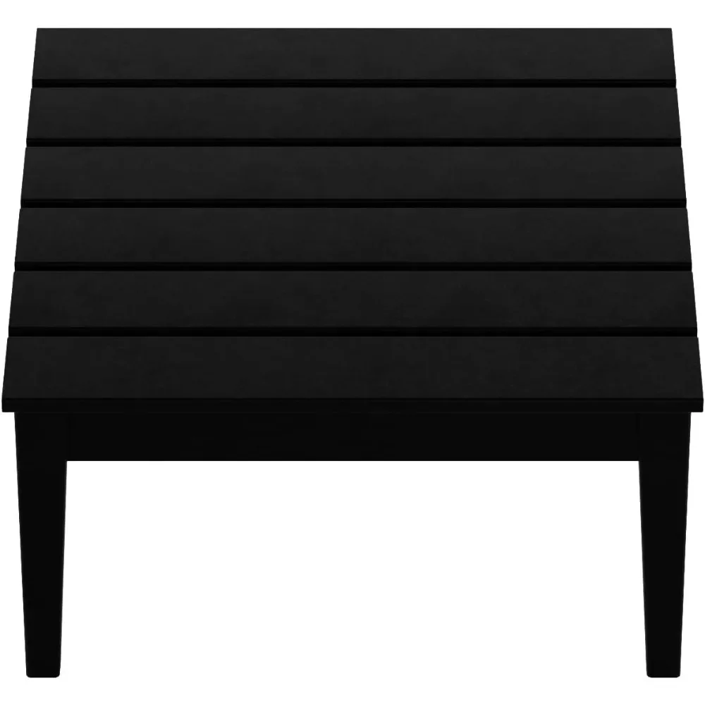 طاولة قهوة خارجية من Ashore، مقاس 32 بوصة لجميع الأحوال الجوية، طاولة قهوة Adirondack Patio، طاولة منخفضة مربعة، باللون الأسود #6