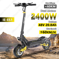 IE-ES1 Electric Scooter for Adults 2400W Dual Motor, 48V 20.8Ah Battery, Waterproof Display, 10\