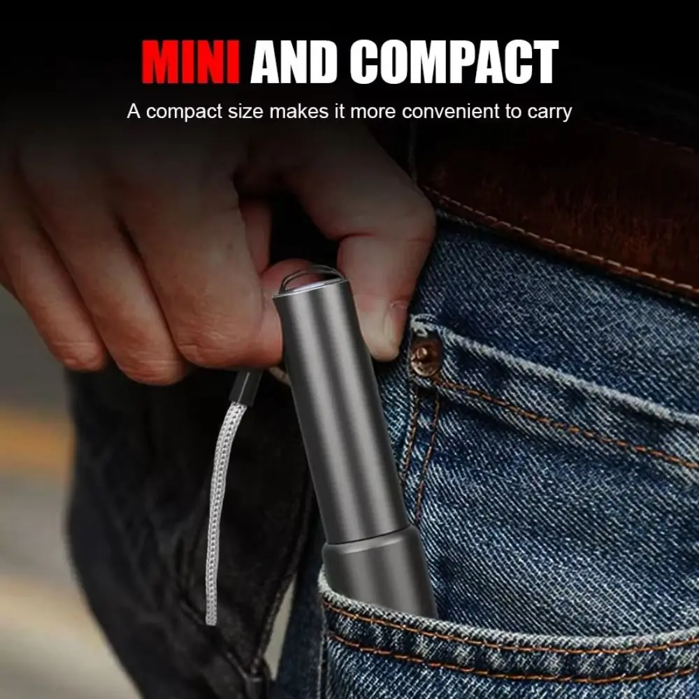 Super Bright Telescopic Zoom Flashlight Waterproof Multi-speed Adjustment White Laser Flashlight Rechargeable Stainless Steel