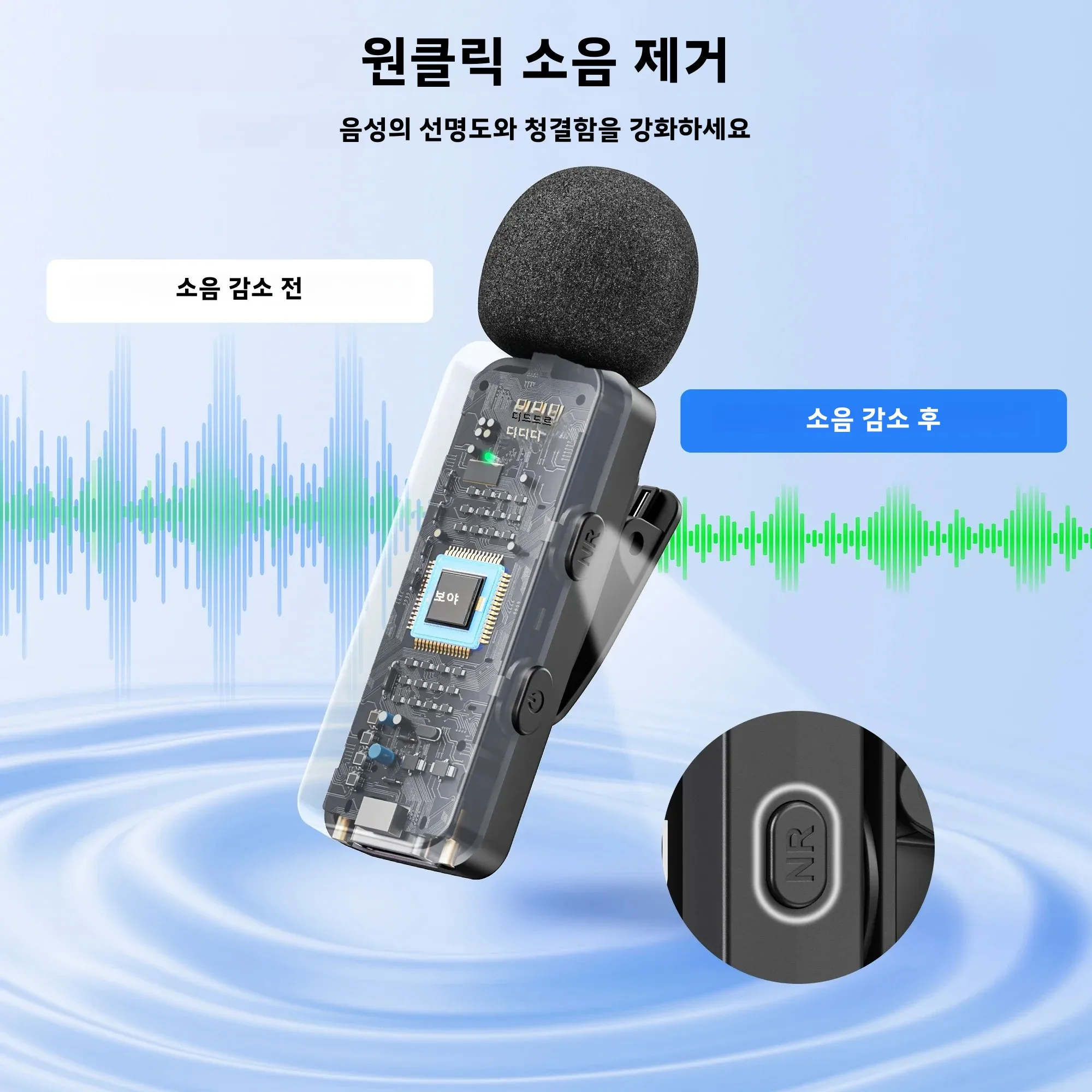 BOYA BY-V3 무선 라발리에 옷깃 마이크 iPhone 안드로이드 카메라 라이브 스트리... - 4
