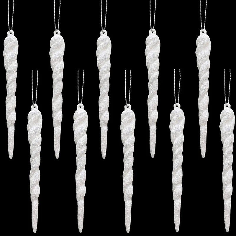 

1box Artificial Acrylic Icicle Christmas Tree Hanging Ornament for Holiday & Winter Home Party Decor New Year Gifts 2025 Navidad