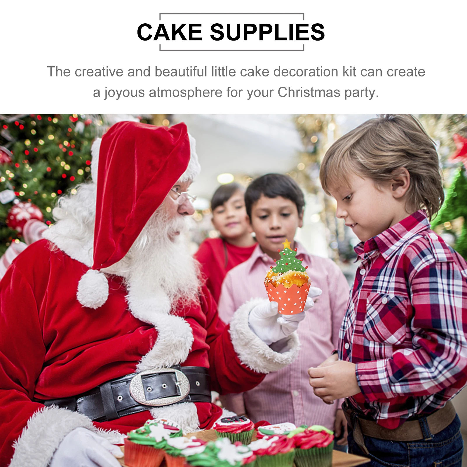 

24 Sets Cake Surrounding Cards Supplies Accessories Decorations Adornment Christmas Muffin Wrapper Liner Cupcake Party