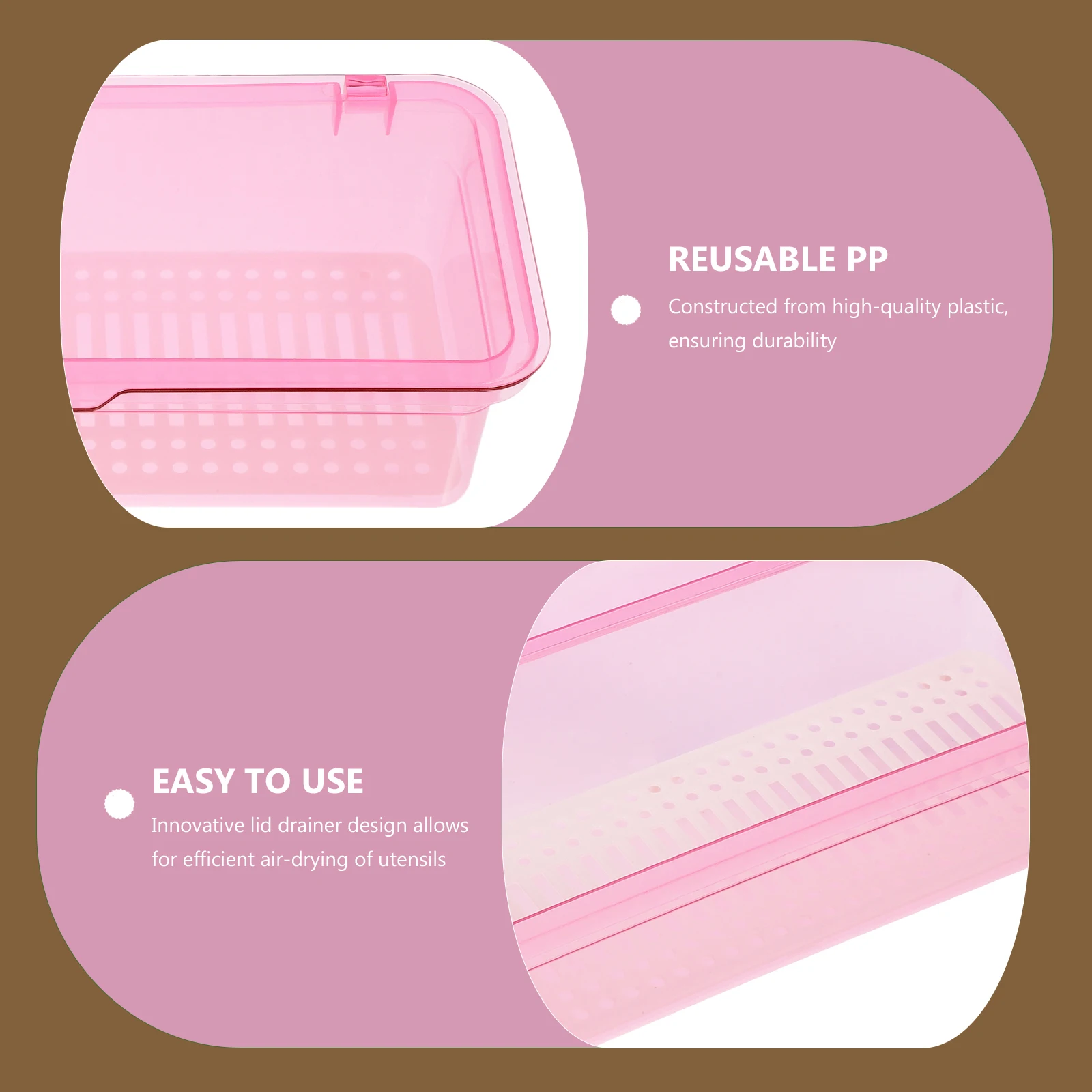 

1pcs Kitchen Chopstick Holder Pink Countertop Utensil Drying Rack Storage Cutlery Drainer Box Plastic Basket for Tableware