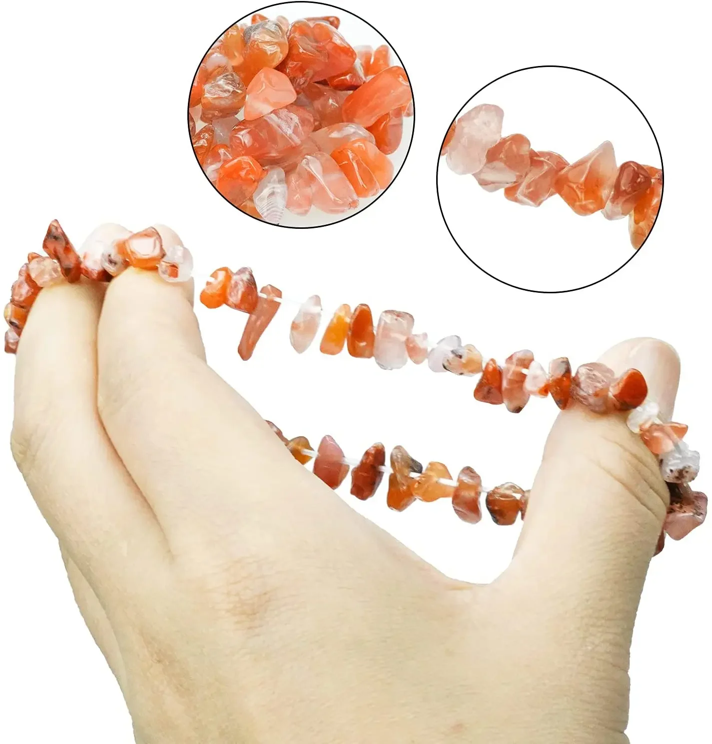 Qimoshi رائجة البيع عصرية مرنة متعددة الألوان سحق الحجر الطبيعي كريستال سوار مناسبة للرجال والنساء #2