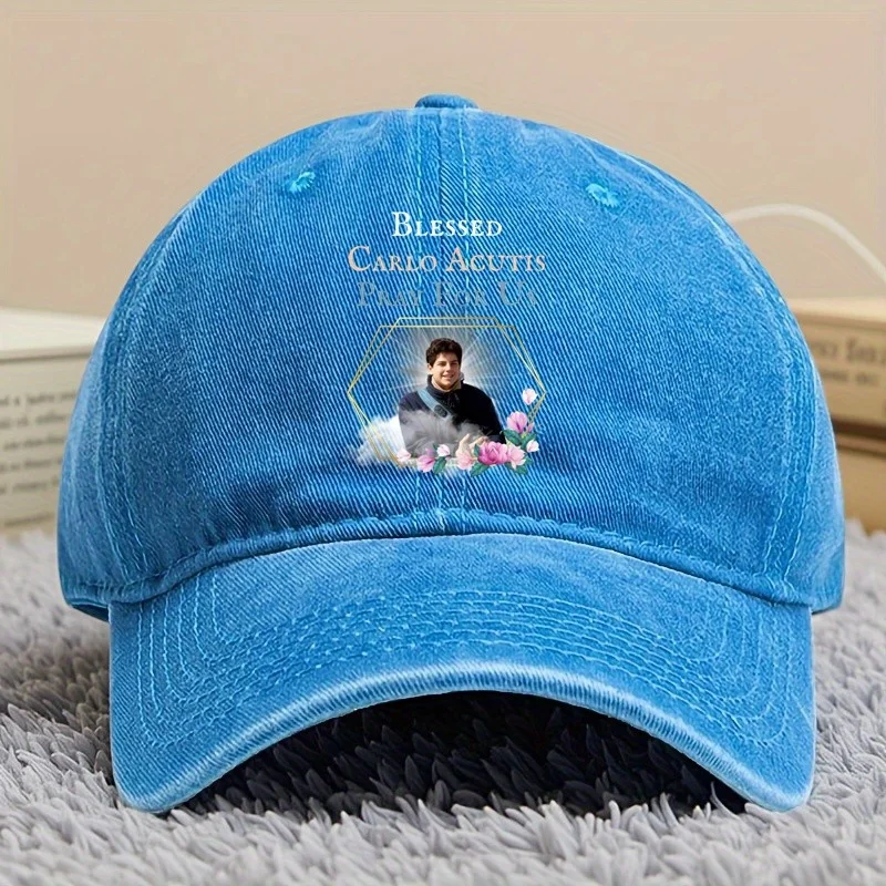 قبعة بيسبول Blessed Carlo Acutis Pray For Us المثالية للعطلات الكاثوليكية، قبعة بيسبول متوافقة مع الصيد والسفر في الهواء الطلق