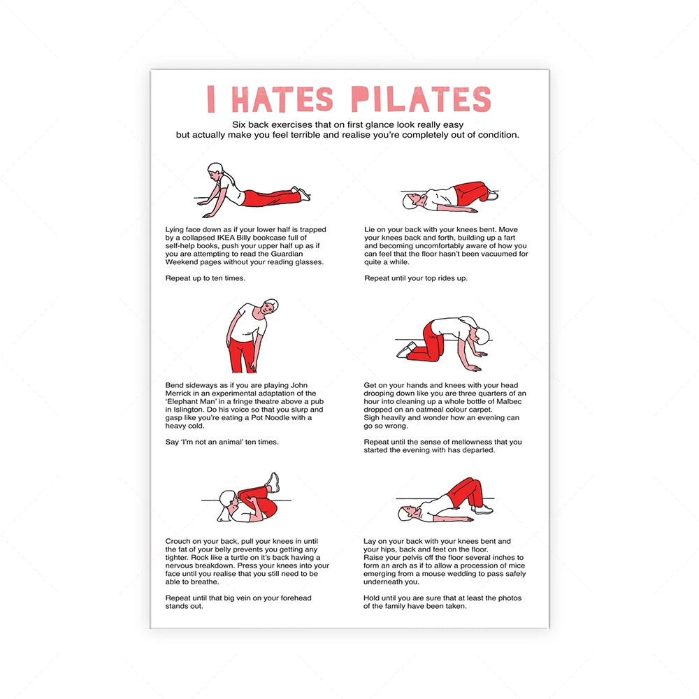 Je déteste PILATES Serviette à tétine Pilates Exercise Yoga Wall Art Canvas Painting Nordic Poster Living Room Decor Picture