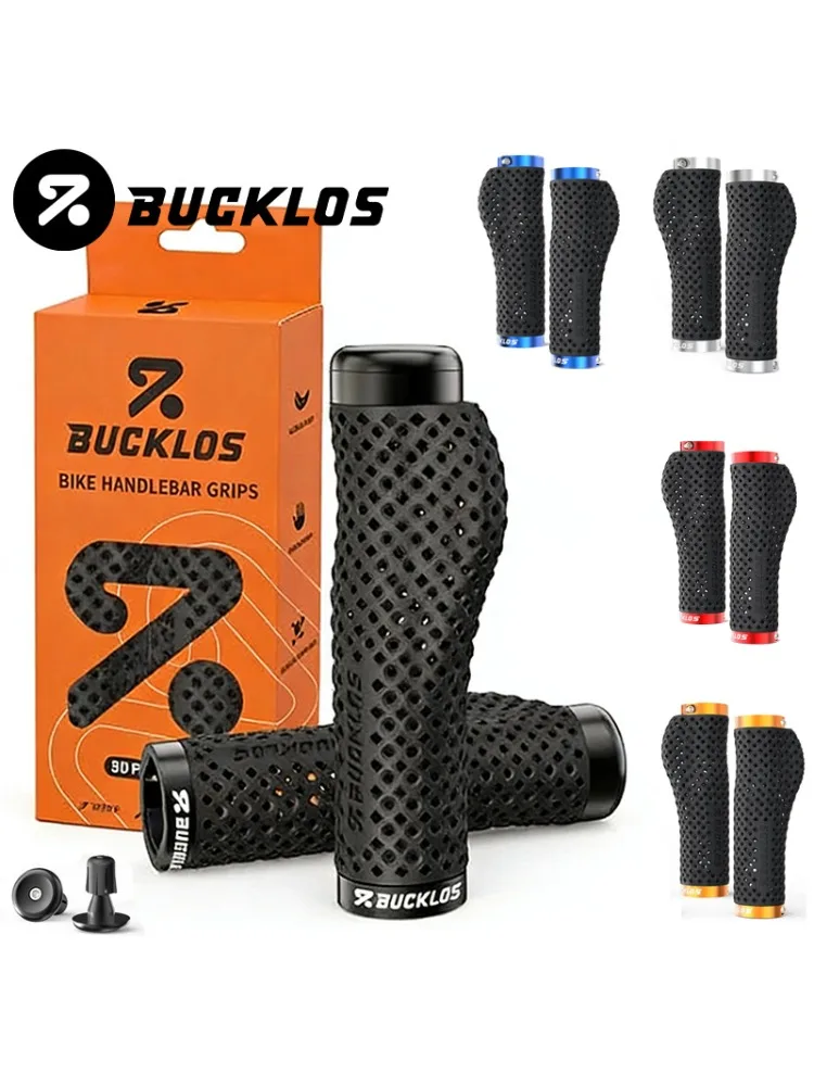 AliExpress BUCKLOS Bicycle Handlebar Grip 3D Printed Mountain Bike Lock Grips Ergonomic Comfortable Bike Handle Grip Cycling Parts