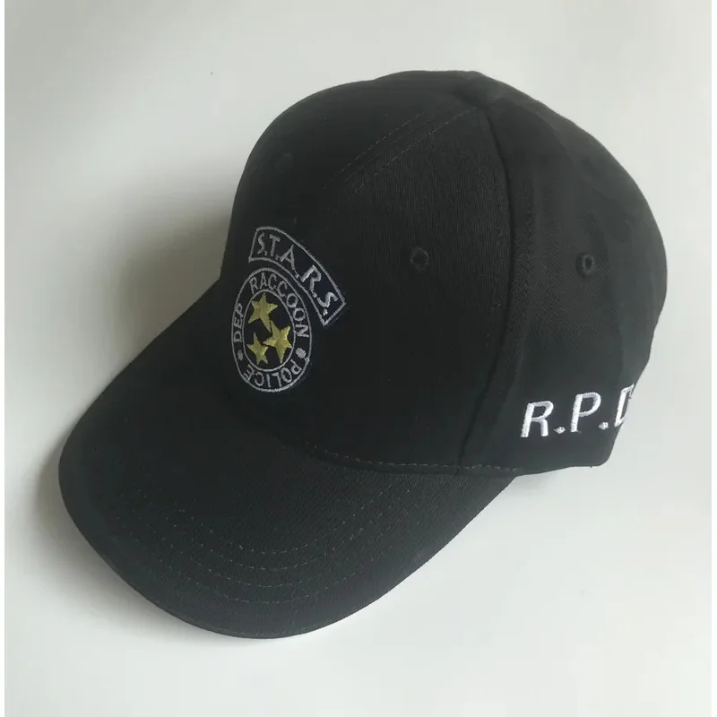 

DY20Biohazard STARS RACCOON POLICE RPD Регулируемая шляпа с вышивкой Черная бейсболка для косплея25