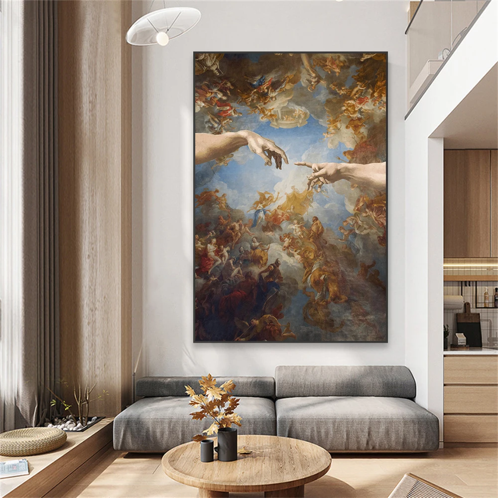 Renaissance Art Hands Of God Oil Painting Prints Vintage Poster Christianity Religious Canvas Painting Gallery Home Room Decor