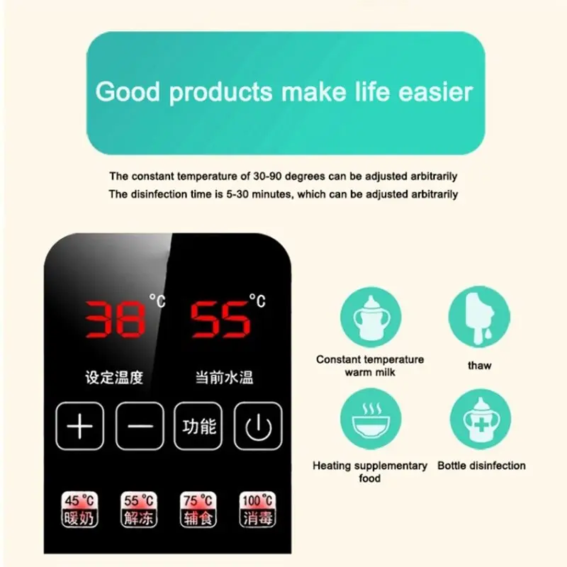 CYGJ-Multi-Function Baby Bottle Heater Sterilizer Accurate Temperature Control Fast Breast Milk Bottle Warmer US Plug