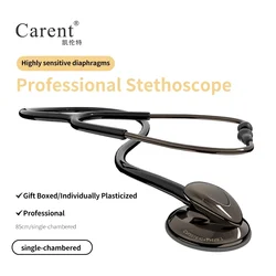 Cardiologia Profissional Duplo Coração Fetal Equipamento, Carent Titanium Black Medical Estetoscópios, Universal Health Care