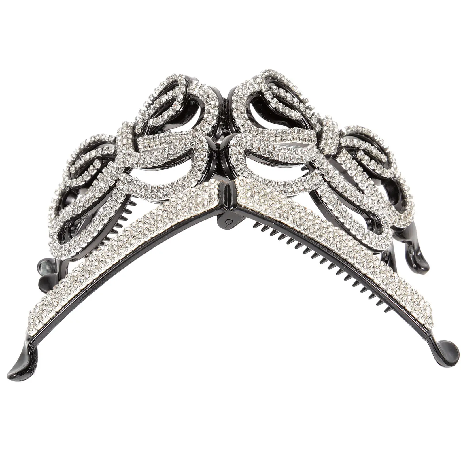 

Набор из 3 заколок-бананов со стразами, большие зубчатые зажимы для хвоста, прочные зажимы-крабы для укладки волос, для быстрой фиксации прически для женщин