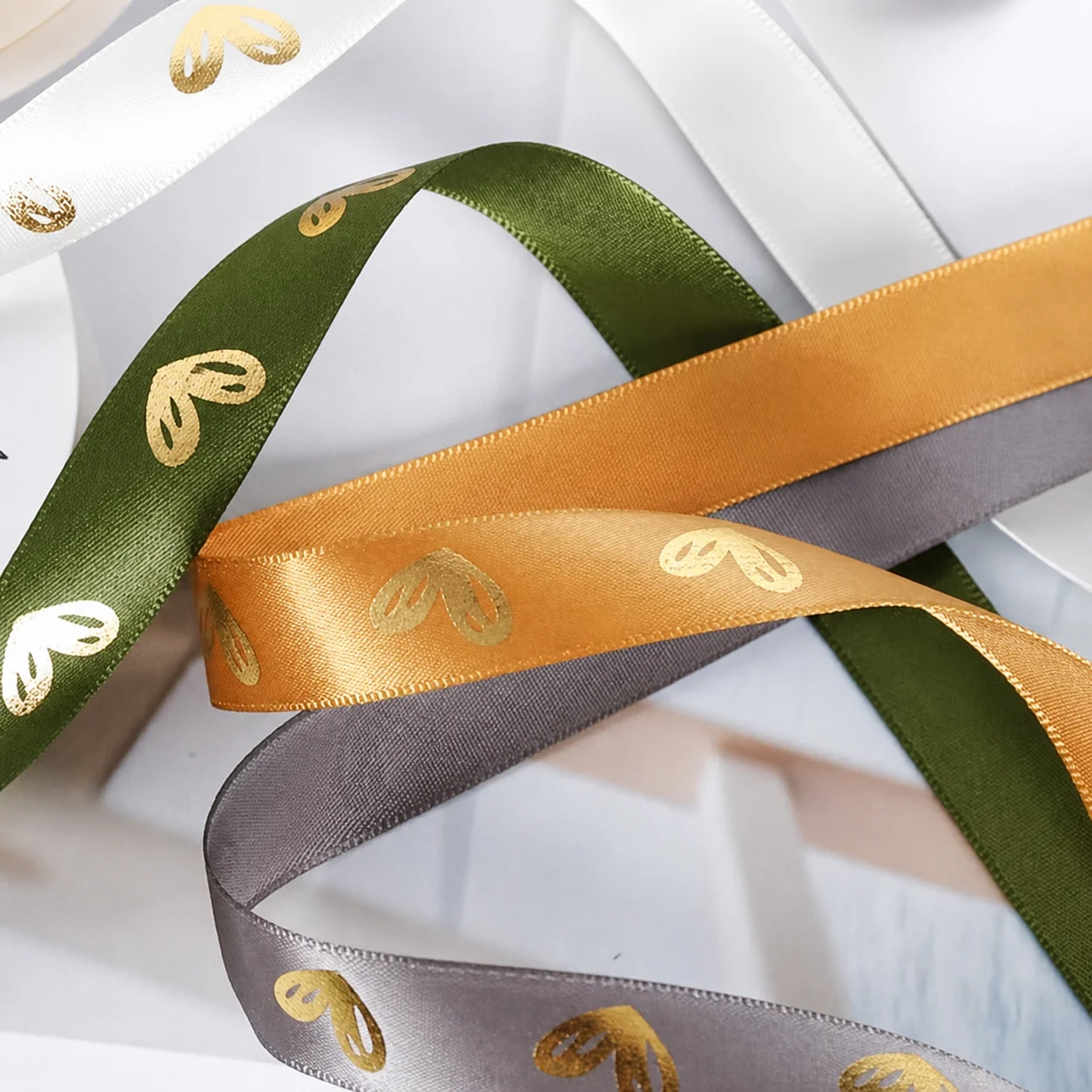 Hot Stamping Ribbon Hot Stamping Bow Making Ribbon Satin Ribbon Elegant For Flower Packaging Gift Wrapping Hair Accessory