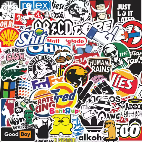 49Pcs Cool Funny Stickers Cartoon Meme Decals For Laptop Scrapbook Skateboard Helmet Suitcase DIY Aesthetic Stickers