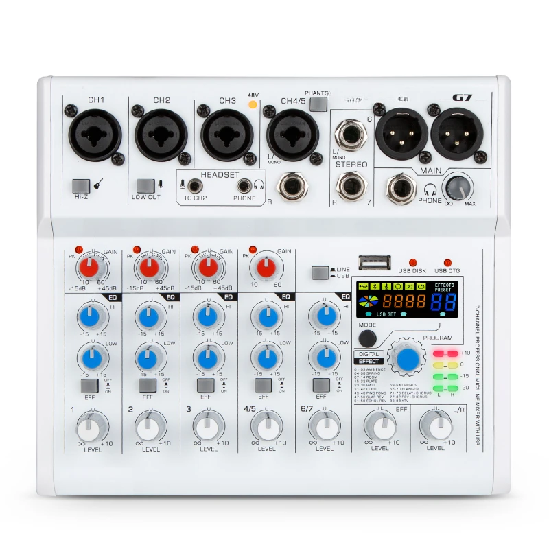 

G7 audio mixer 7-channel USB console recording mini portable interface professional sound card karaoke