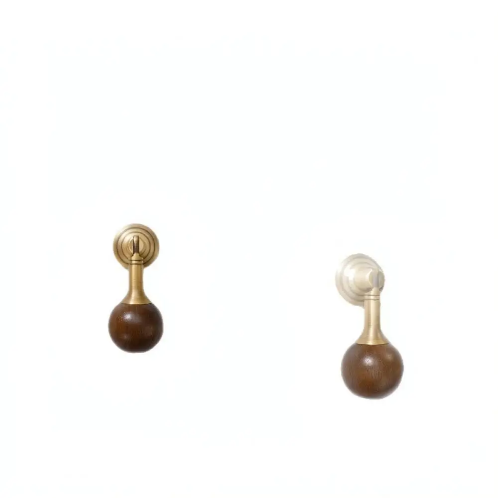 Walnut Wood Cabinet Pulls Luxury Brass Drawer Handles Mid Century Modern Furniture Knobs For Kitchen Wardrobe Cupboard Door