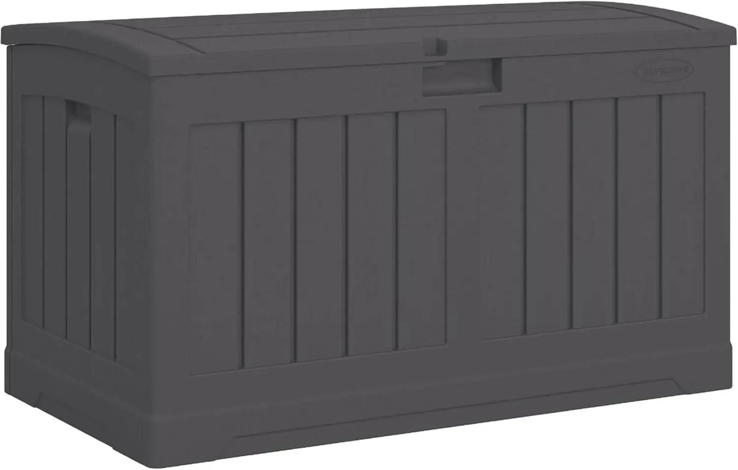 

50 Gallon Medium Capacity All Weather Construction Resin Outdoor Storage Deck Box with Arched Lid for Patio Garden or Pool Peppe