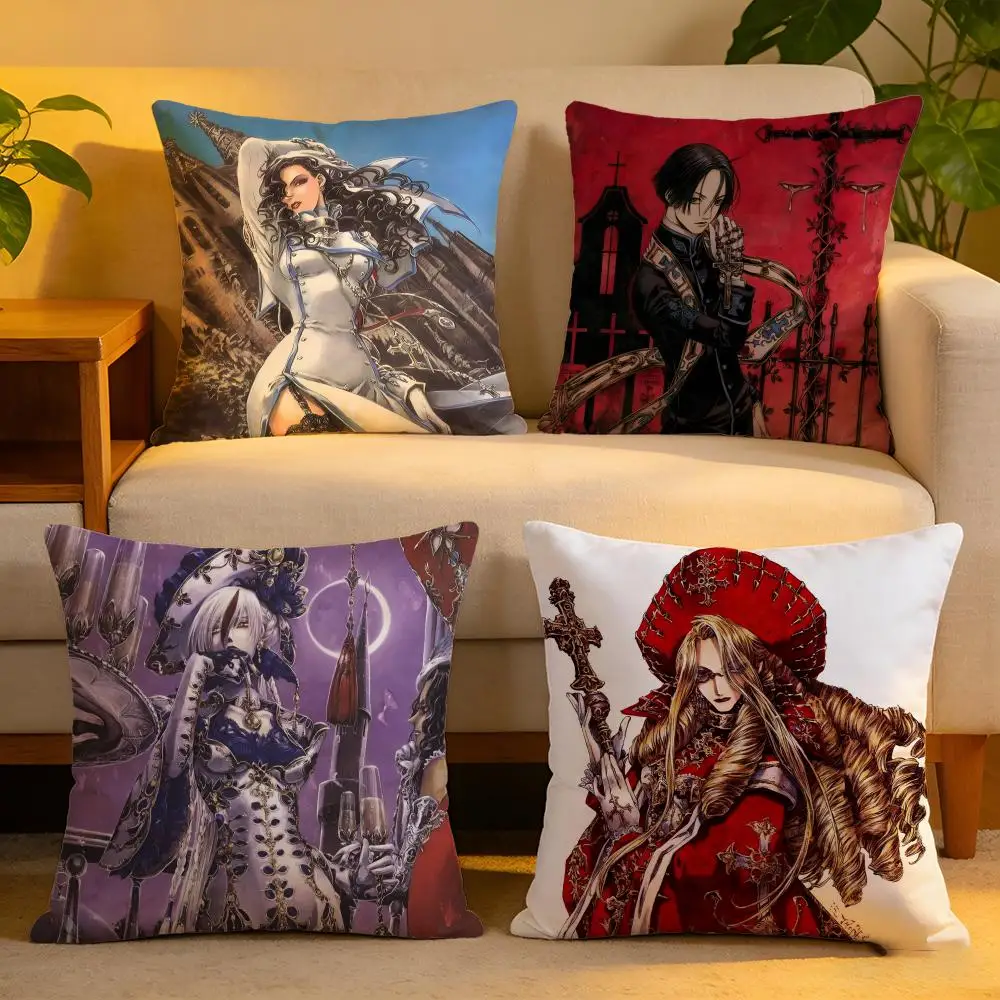 

Чехол для подушки из льняной ткани, мягкий, приятный для кожи, декоративный чехол для дивана, домашний декор, чехол для подушки с изображением аниме T-Trinity BloodS