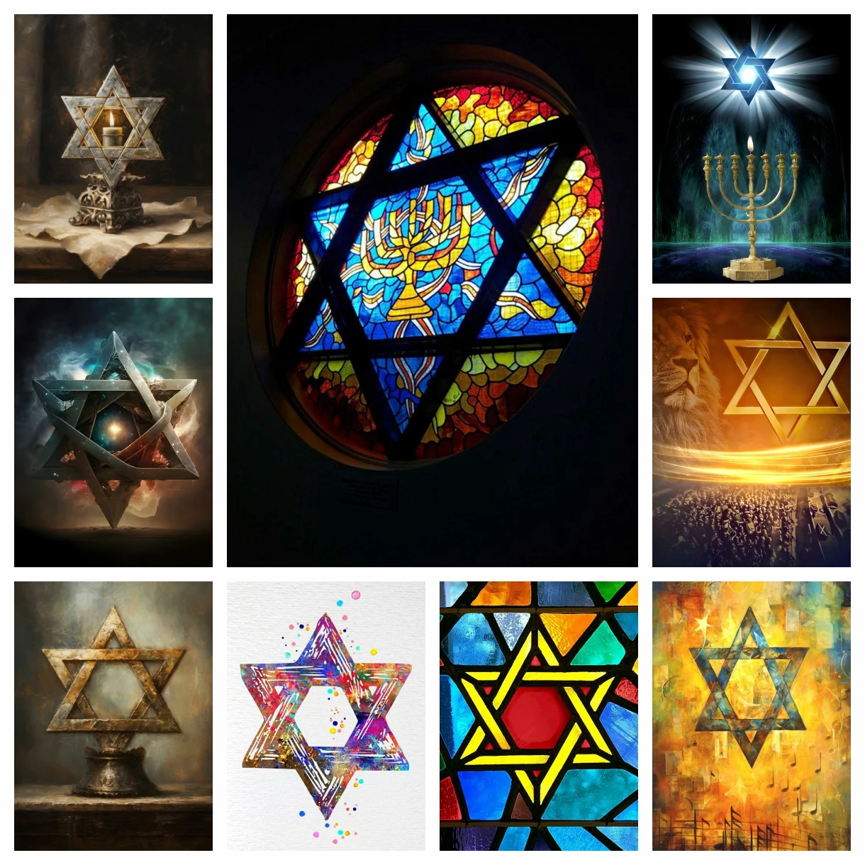 Hexagramm DIY-Diamantgemälde, Davidstern, Diamant-Stickerei, handgefertigtes Mosaik-Ölgemälde, J-Jewish, Heimdekoration, Geschenk, 2025, neu