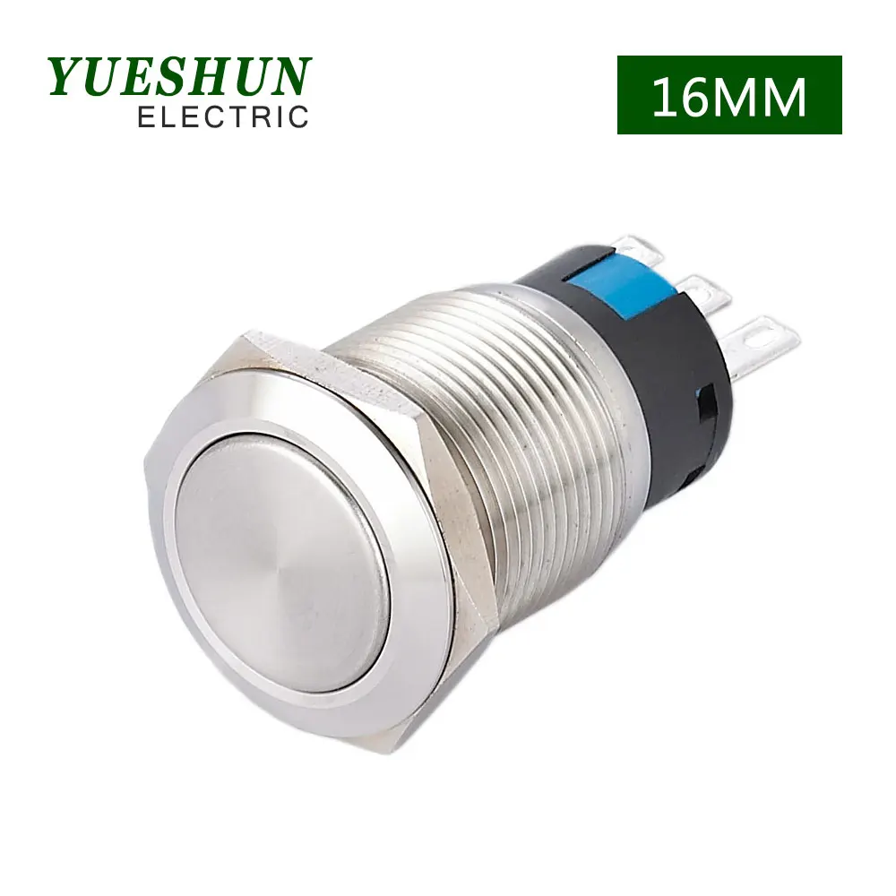 IP67 Momentary Latching Metal Push Button Switch Stainless Steel Nickel Plated Brass Waterproof 3 Pin Fixation Button Switches