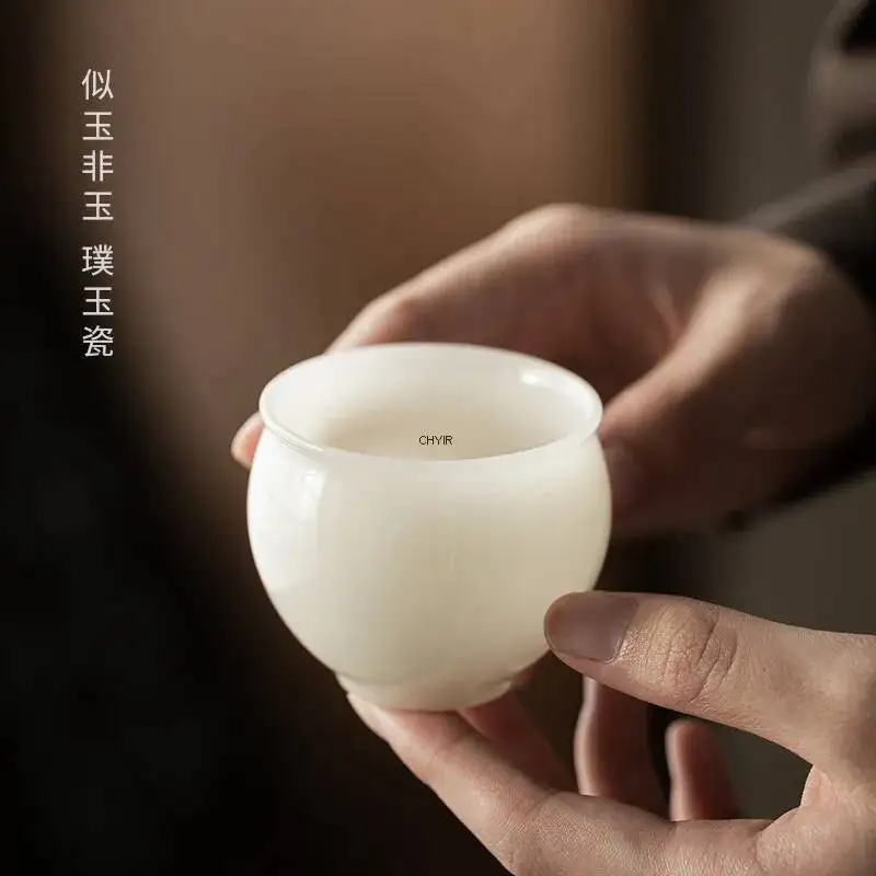 

Фарфоровая чайная чашка из чистого нефрита для домашнего использования, Master Cup, Bamboo Joint Cup, дегустационная чашка, чайный сервиз кунг-фу, персональная чайная чашка, одинарная