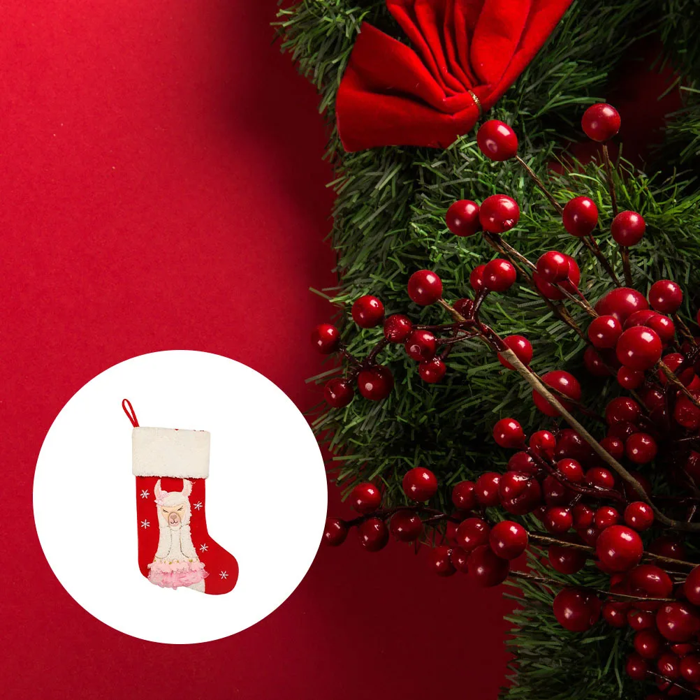 

Christmas Stocking Pendant Alpaca Pattern Socks Xmas Tree Hanging Decor Gift Bag Ornament Xmas Stocking Christmas Tree Pendant