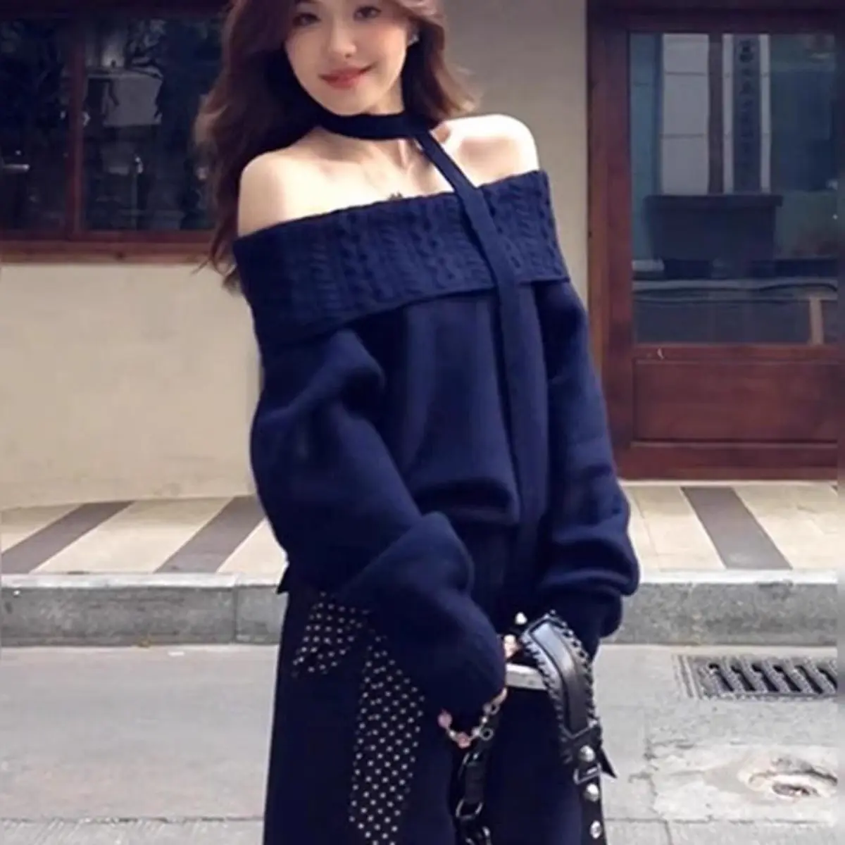 

Sweaters Jumpers Pullovers Woman V Neck Jerseys Y2K Bows Retro Pattern Winter Cold Sport Activity Outdoor Autumn Lake Halloween