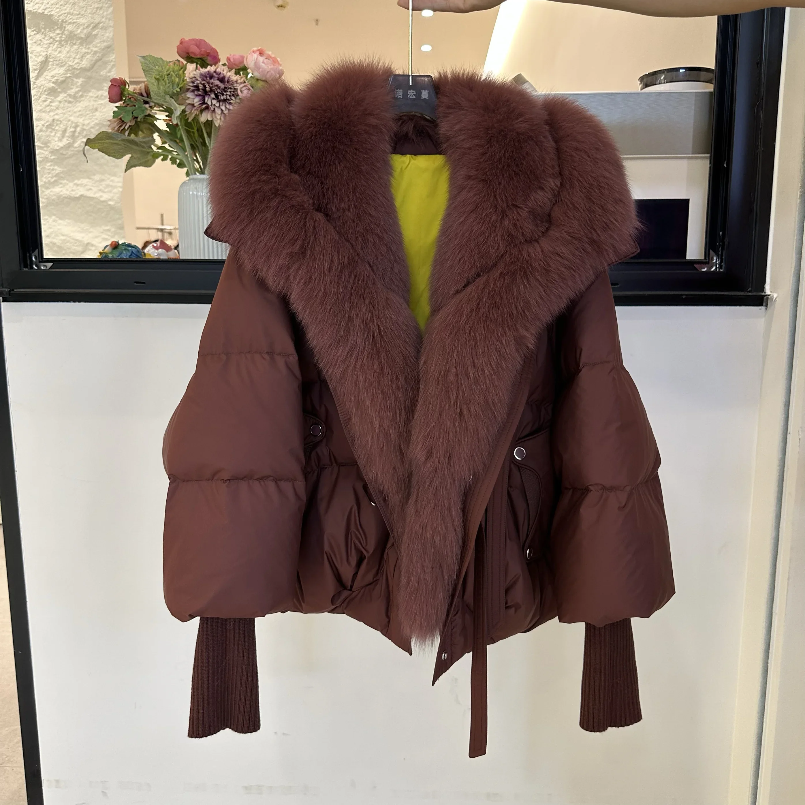 2024 New Women Winter Warm Natural Goose Down Jackets Real Fox Fur Collar Thick Female Outwear Coats Puffer Jackets