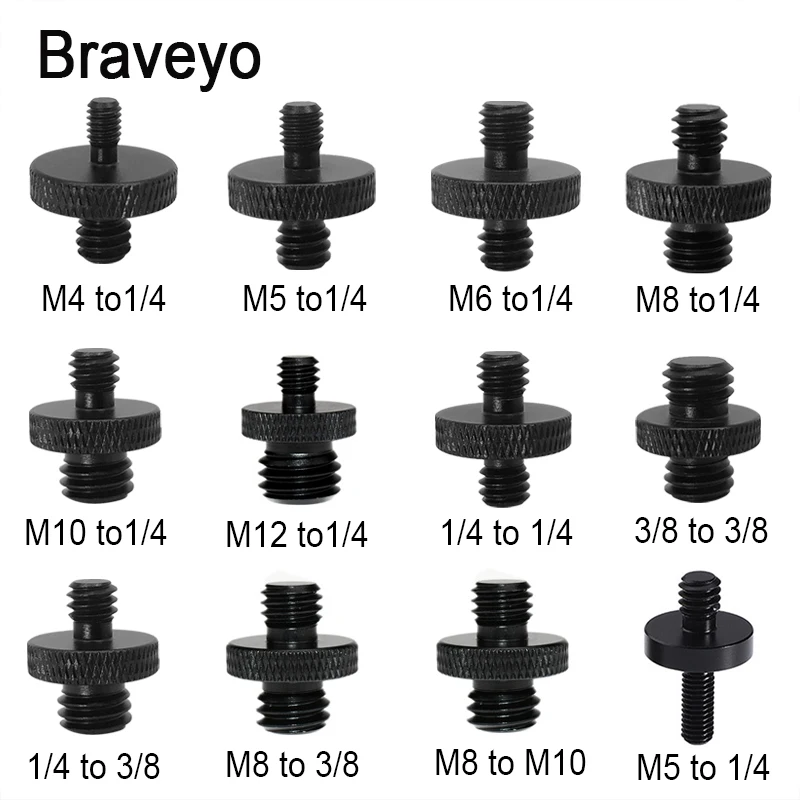 Universal Camera Conversion Screw 1/4 Male to 3/8 M4 M5 M6 M8 Male Screw Tripod Monopod Mount Adapter Photography Accessories