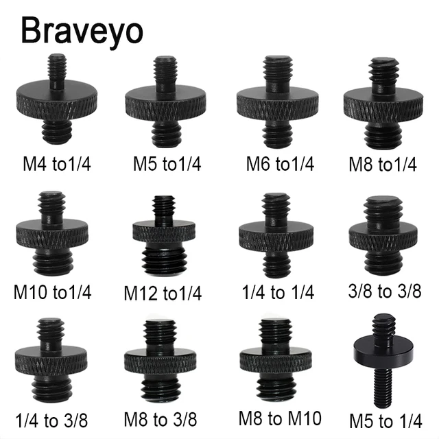 Uniwersalna śruba do konwersji kamery 1/4 męska na 3/8 M4 M5 M6 M8 śruba męska Adapter do statywu i monopodu Akcesoria fotograficzne